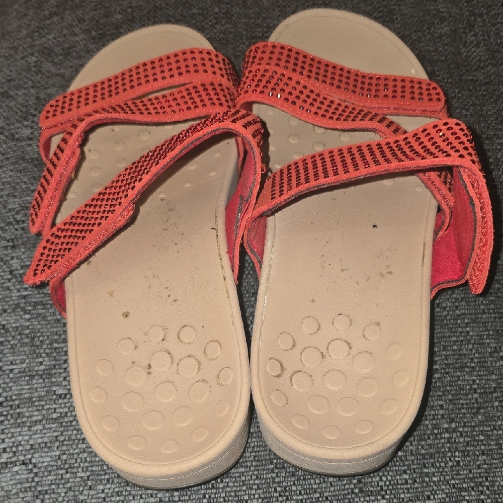 Vionic Red Canvas Slip-On Shoe - Picture 2 of 8